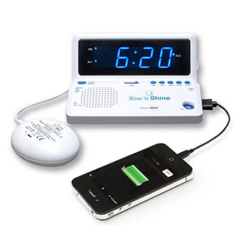 Alarm clock for hard of hearing